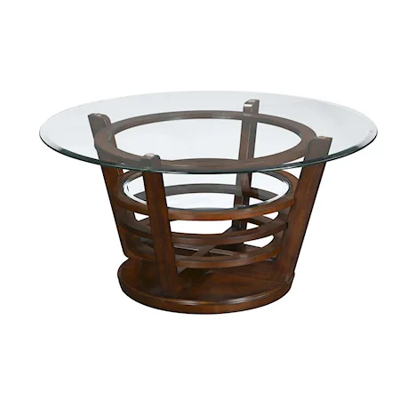 Glass Top Round Cocktail Table